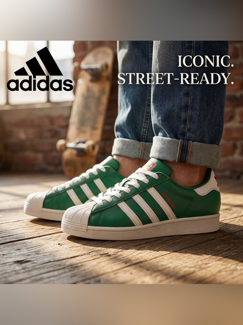 Adidas Superstar Special Edition Cloud White Off Green - HQ9959 - 3.5 Youth